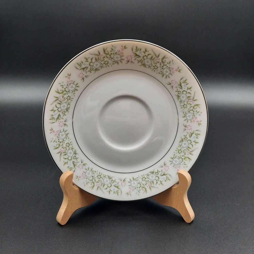 Taihei China Japan Floral Saucer with Pink & Blue Flowers, Vintage Fine China